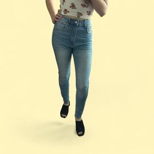 cotton on high rise light wash skinny jeans